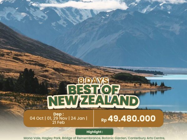 BEST OF NEW ZEALAND 8 Days Dep 04 OCT / 01, 29 NOV 2025 /  24 JAN / 21 FEB 2026