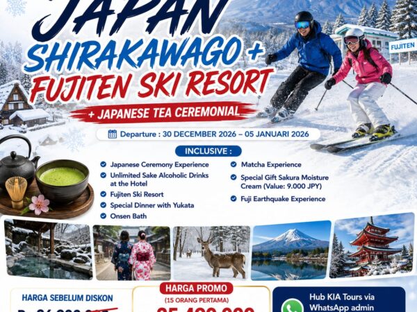 CLASSY JAPAN SHIRAKAWAGO + FUJITEN SKI RESORT 7Days Dep 30 Dec 2026 by MH
